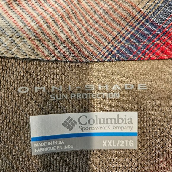 Columbia Mens XXL Omni-Shade Plaid Short Sleeve Button-Up Shirt vented - Picture 3 of 12